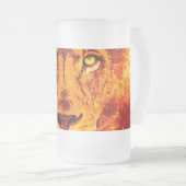 Oranje Lion Face Matglas Bierpul (Voorkant rechts)