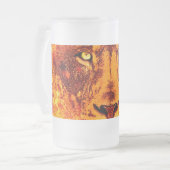 Oranje Lion Face Matglas Bierpul (Voorkant links)
