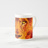 Oranje Lion Face Porselein Kop (Voorkant rechts)