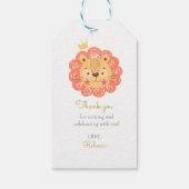 Oranje Lion King baby shower Hartelijk dank Cadeaulabel (Achterkant)