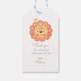 Oranje Lion King baby shower Hartelijk dank Cadeaulabel