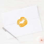 Oranje lippen ronde sticker (Envelop)