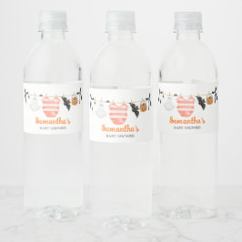 Oranje Little Boo Baby shower Waterfles Etiket