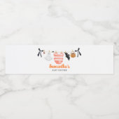 Oranje Little Boo Baby shower Waterfles Etiket (Enkel label)