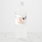 Oranje Little Boo Baby shower Waterfles Etiket (Voorkant)