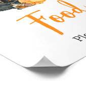 Oranje Little Boo Ghost Baby shower eten Poster (Hoek)