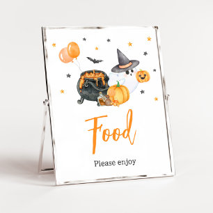 Oranje Little Boo Ghost Baby shower eten Poster