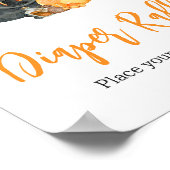 Oranje Little Boo Ghost Baby shower Luier Raffle Poster (Hoek)