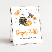 Oranje Little Boo Ghost Baby shower Luier Raffle Poster