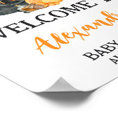 Oranje Little Boo Ghost Baby shower Welkom Poster (Hoek)