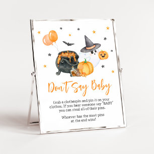 Oranje Little Boo Ghost Baby shower Zeg geen Baby Poster