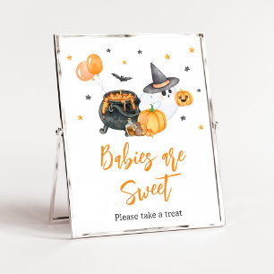 Oranje Little Boo Ghost Baby's zijn schattig Poster