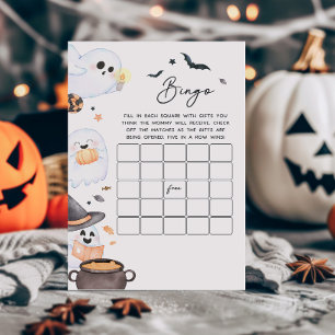 Oranje Little Boo Halloween Baby shower Bingo spel