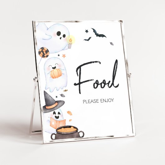 Oranje Little Boo Halloween Baby shower Eten Poster