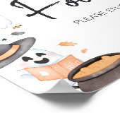 Oranje Little Boo Halloween Baby shower Eten Poster (Hoek)