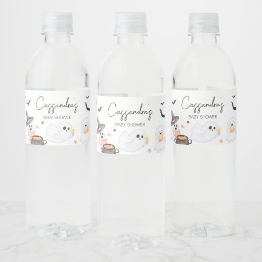 Oranje Little Boo Halloween Baby shower Waterfles Etiket (Flessen)