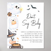 Oranje Little Boo Halloween Zeg geen Baby Poster (Voorkant)