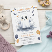 Oranje Little Boo Waterverf Halloween Baby shower Kaart