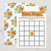 Oranje Little Cutie Baby shower Bingo Kaart (Voorkant / Achterkant)