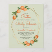 Oranje Little Cutie Green Baby shower Invitation (Voorkant)