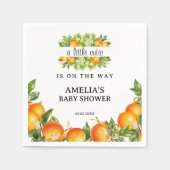 Oranje Little Cutie Greenery Baby shower Servet (Voorkant)