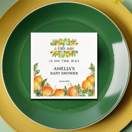 Oranje Little Cutie Greenery Baby shower Servet