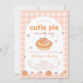 Oranje Little Cutie Pie Baby shower Uitnodiging (Voorkant)