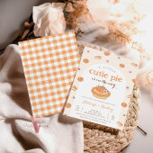 Oranje Little Cutie Pie Baby shower Uitnodiging