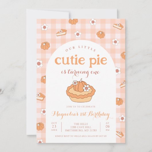 Oranje Little Cutie Pie ELKE LEEFTIJD Verjaardag U Kaart (Voorkant)