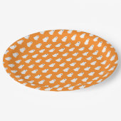 Oranje Little Ghosts Pattern Papieren Bordje (Gekanteld)