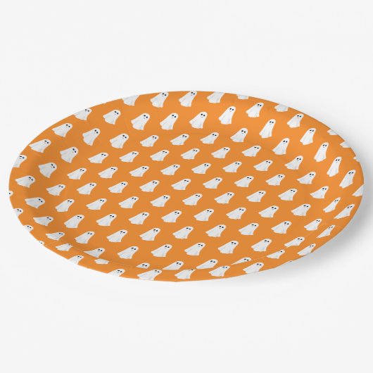 Oranje Little Ghosts Pattern Papieren Bordje