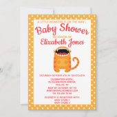 Oranje Little Monster Baby shower Invitation Kaart (Voorkant)