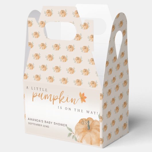 Oranje Little Pumpkin Autumn Herfst Baby shower Bedankdoosjes (Geopend)