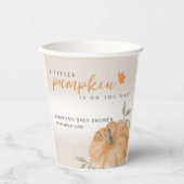 Oranje Little Pumpkin Autumn Herfst Baby shower Papieren Bekers (Voorkant)