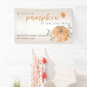 Oranje Little Pumpkin Autumn Herfst Baby shower Spandoek