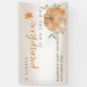 Oranje Little Pumpkin Autumn Herfst Baby shower Spandoek (Verticaal)