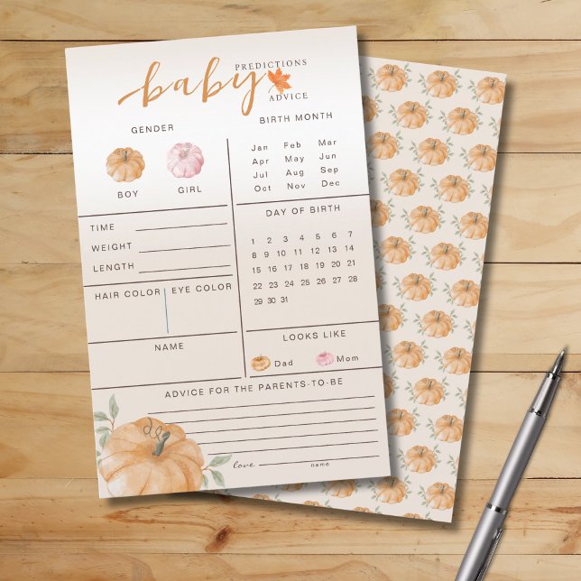 Oranje Little Pumpkin Herfst Baby Prediction Game (Creator heeft geüpload)