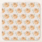 Oranje Little Pumpkin Pattern Herfst Baby shower Kartonnen Onderzetters (Voorkant)