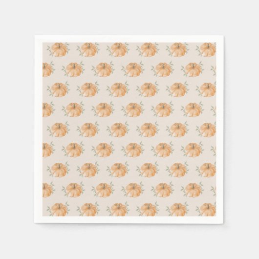 Oranje Little Pumpkin Pattern Herfst Baby shower Servet (Voorkant)