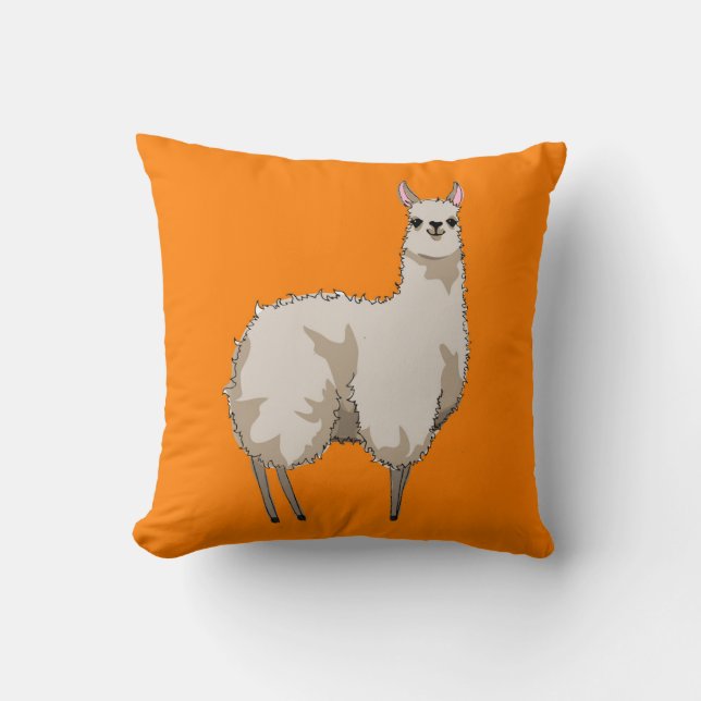 Oranje Llama Cushion Kussen (Voorkant)