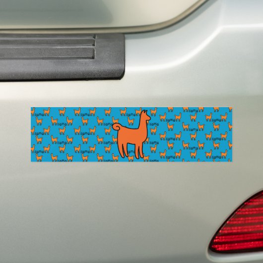 Oranje Llamas Bumpersticker (Op auto)