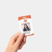 Oranje Logo Foto Barcode Werknemer Badge (Handheld)