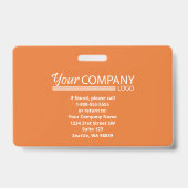 Oranje Logo Ingangs Werknemer Foto ID Badge (Achterkant)
