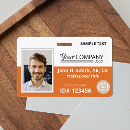 Oranje Logo Ingangs Werknemer Foto ID Badge
