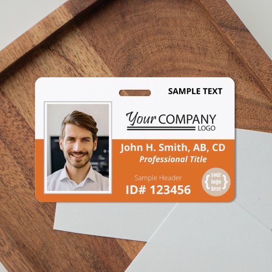 Oranje Logo Ingangs Werknemer Foto ID Badge