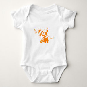 Oranje Longhorn Steer met Cowboy Pet Romper