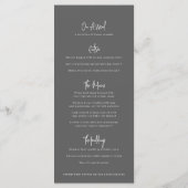 Oranje lossom sketch mono foto bruiloft menu (Achterkant)