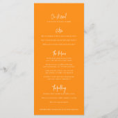 Oranje lossom sketch oranje wit trouwmenu menu (Achterkant)