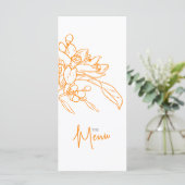 Oranje lossom sketch oranje wit trouwmenu menu (Staand voorkant)
