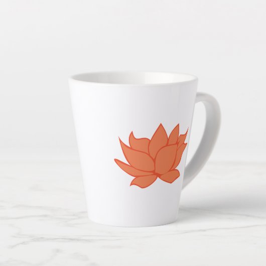 Oranje Lotus Latte Mok (Rechterhoek)